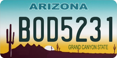 AZ license plate BOD5231