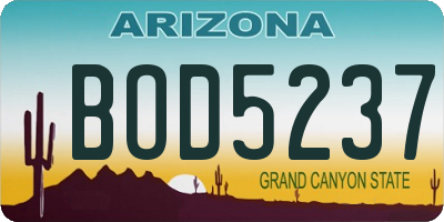 AZ license plate BOD5237