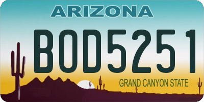 AZ license plate BOD5251