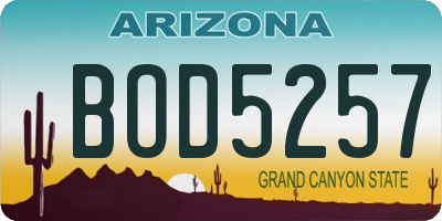 AZ license plate BOD5257