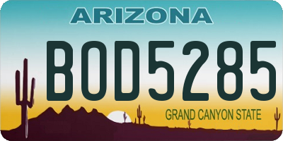 AZ license plate BOD5285