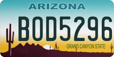 AZ license plate BOD5296