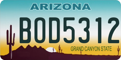 AZ license plate BOD5312