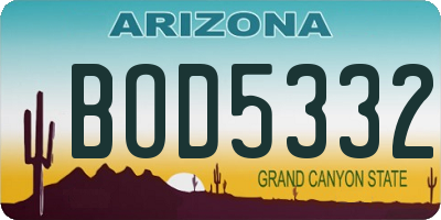 AZ license plate BOD5332