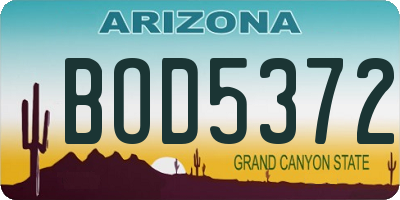 AZ license plate BOD5372