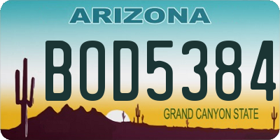 AZ license plate BOD5384