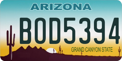AZ license plate BOD5394