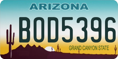 AZ license plate BOD5396