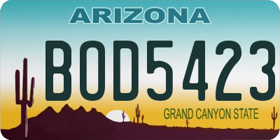 AZ license plate BOD5423
