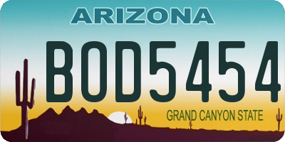 AZ license plate BOD5454