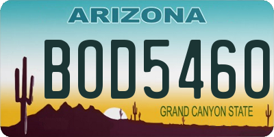 AZ license plate BOD5460