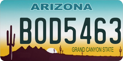 AZ license plate BOD5463