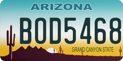 AZ license plate BOD5468
