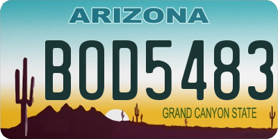 AZ license plate BOD5483