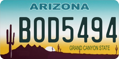 AZ license plate BOD5494