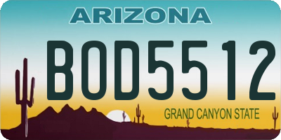 AZ license plate BOD5512
