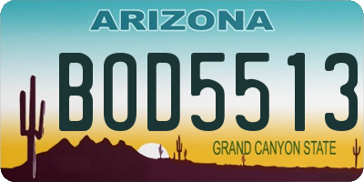 AZ license plate BOD5513