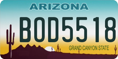 AZ license plate BOD5518
