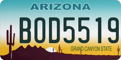 AZ license plate BOD5519