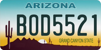 AZ license plate BOD5521