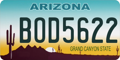 AZ license plate BOD5622