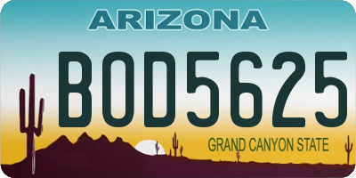 AZ license plate BOD5625