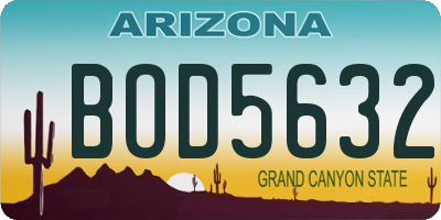 AZ license plate BOD5632