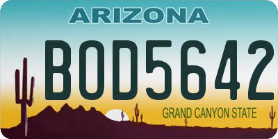 AZ license plate BOD5642