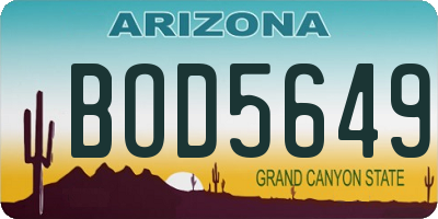 AZ license plate BOD5649