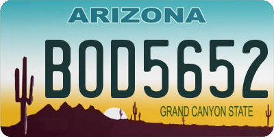 AZ license plate BOD5652