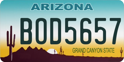 AZ license plate BOD5657