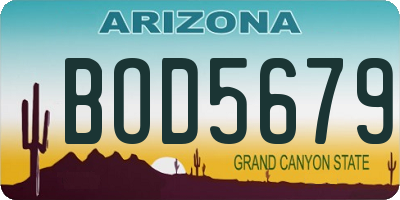 AZ license plate BOD5679