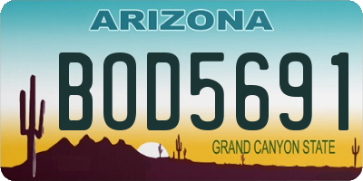 AZ license plate BOD5691