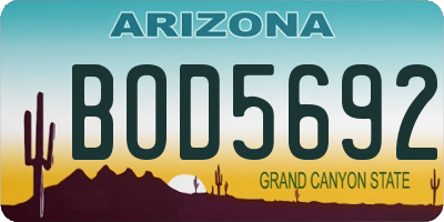 AZ license plate BOD5692