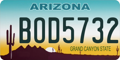 AZ license plate BOD5732