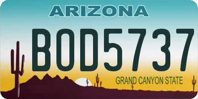 AZ license plate BOD5737