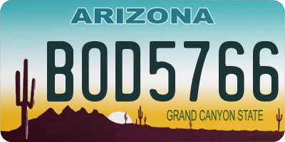 AZ license plate BOD5766