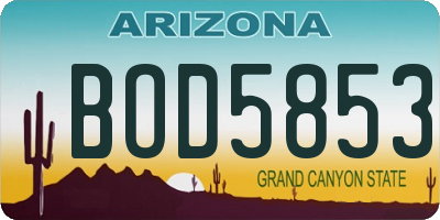 AZ license plate BOD5853