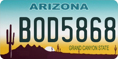 AZ license plate BOD5868