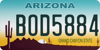 AZ license plate BOD5884