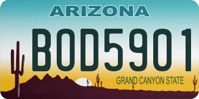 AZ license plate BOD5901