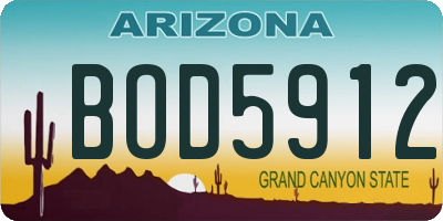 AZ license plate BOD5912