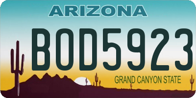 AZ license plate BOD5923