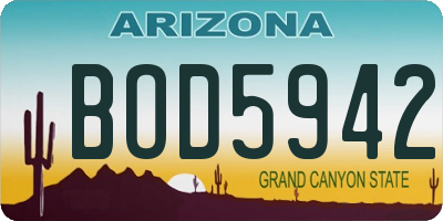 AZ license plate BOD5942