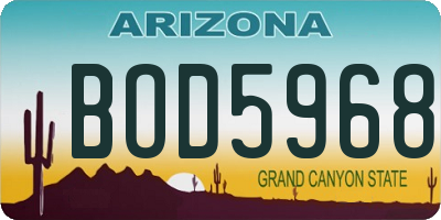 AZ license plate BOD5968