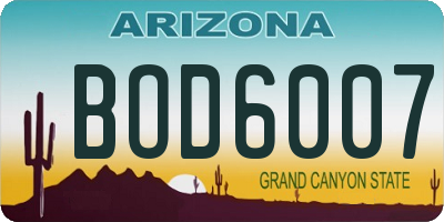 AZ license plate BOD6007