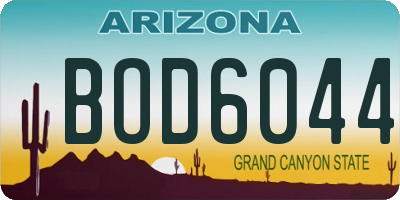 AZ license plate BOD6044