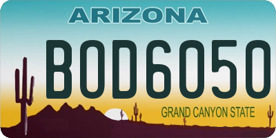 AZ license plate BOD6050