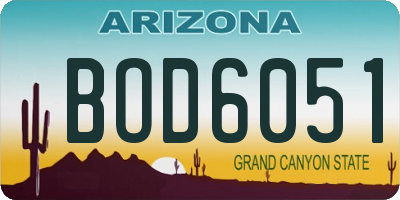 AZ license plate BOD6051