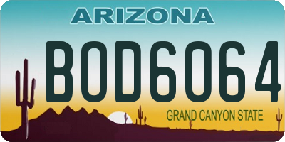 AZ license plate BOD6064
